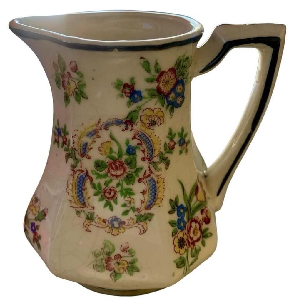 OHC Japan Hand Painted Floral Ceramic Creamer Pitcher Decorative Pottery
